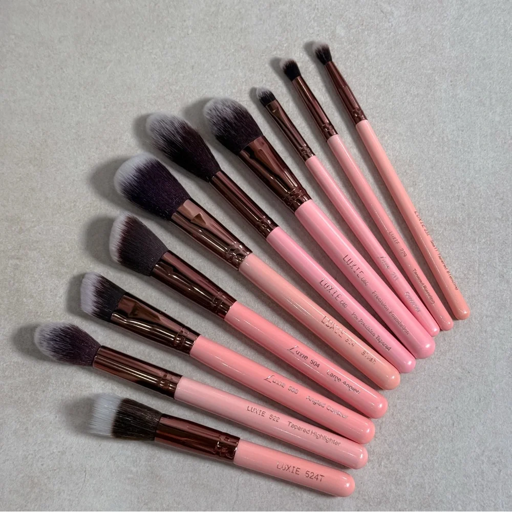 Luxie Face & Eye Brush Bundle 10-Piece Pro Makeup Brushes New